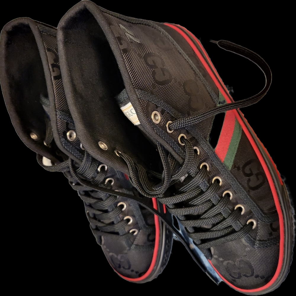 GUCCI Off The Grid Black Tennis 1977 High Top Sneakers (size 7) US 8/8.5